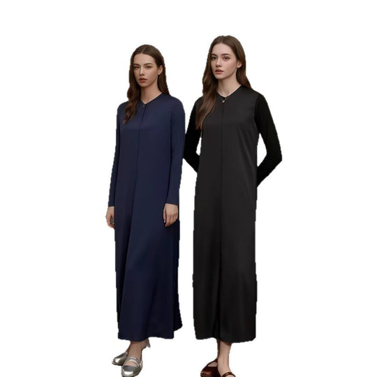 Damen Elegantes Langarm-Maxikleid mit schmeichelndem Schnitt und zeitlosem Design EB