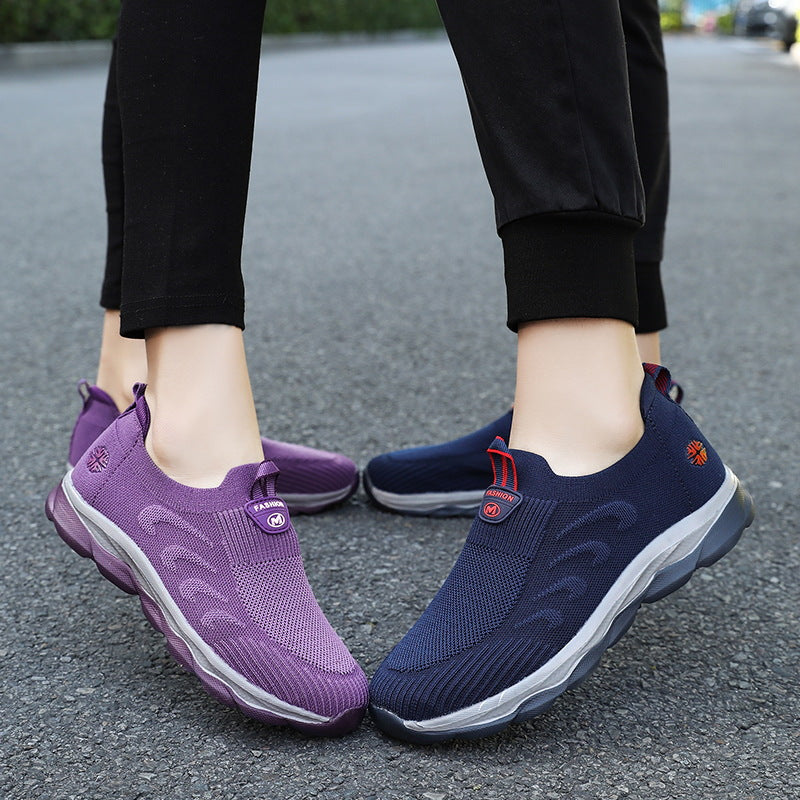 Damen Bequeme Slip-On Laufschuhe mit Elastischem Einstieg EB