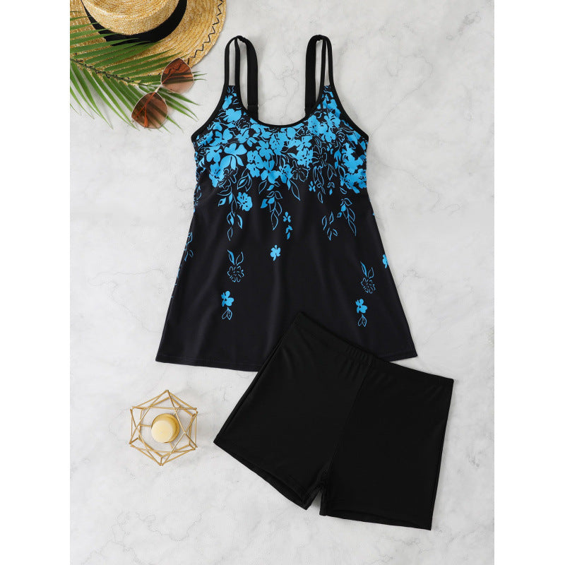 Damen Schwimmanzug mit floralem Oberteil und eleganter Shorts EB