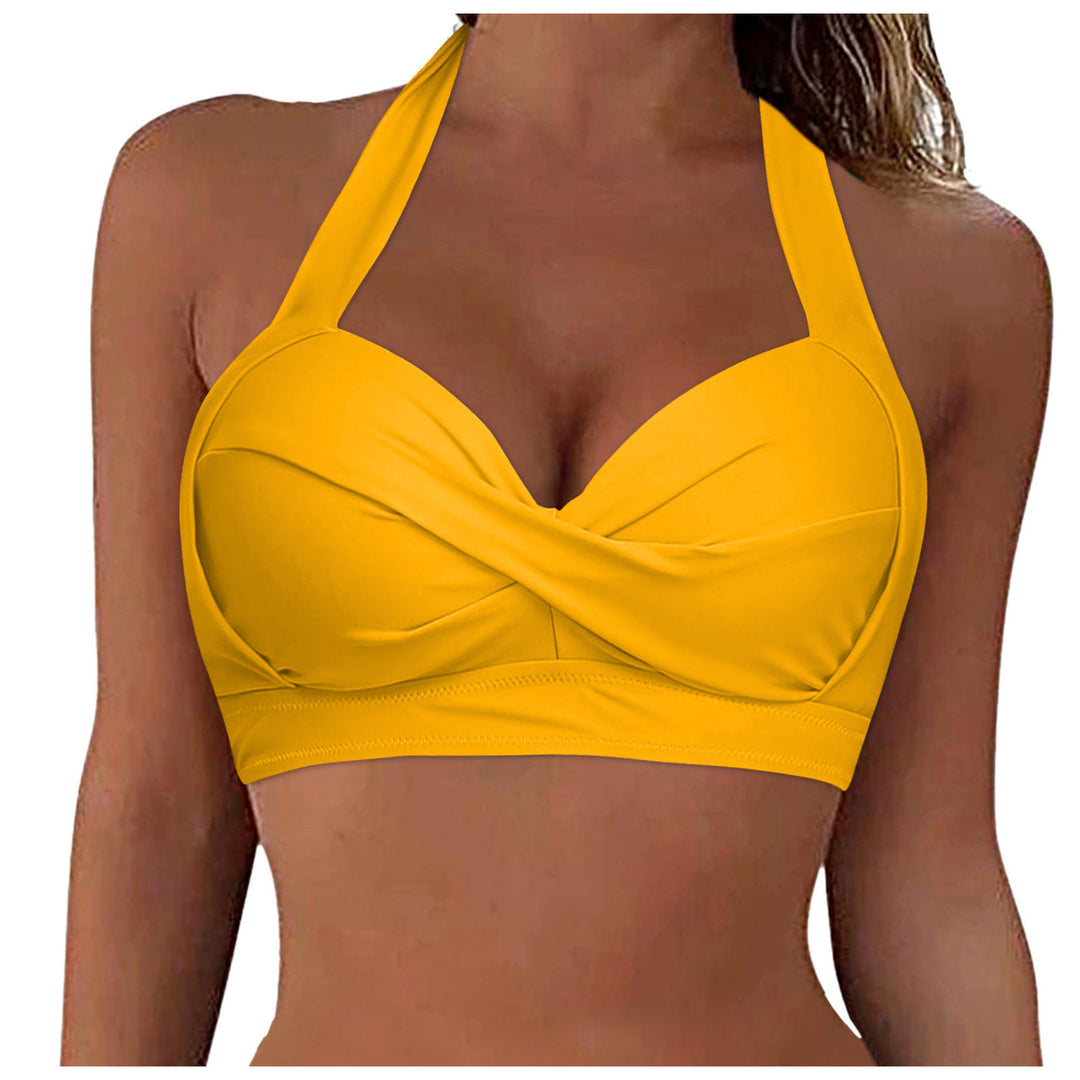 Damen Sportliches Bikinioberteil mit tiefem Ausschnitt und Halter-Design EB