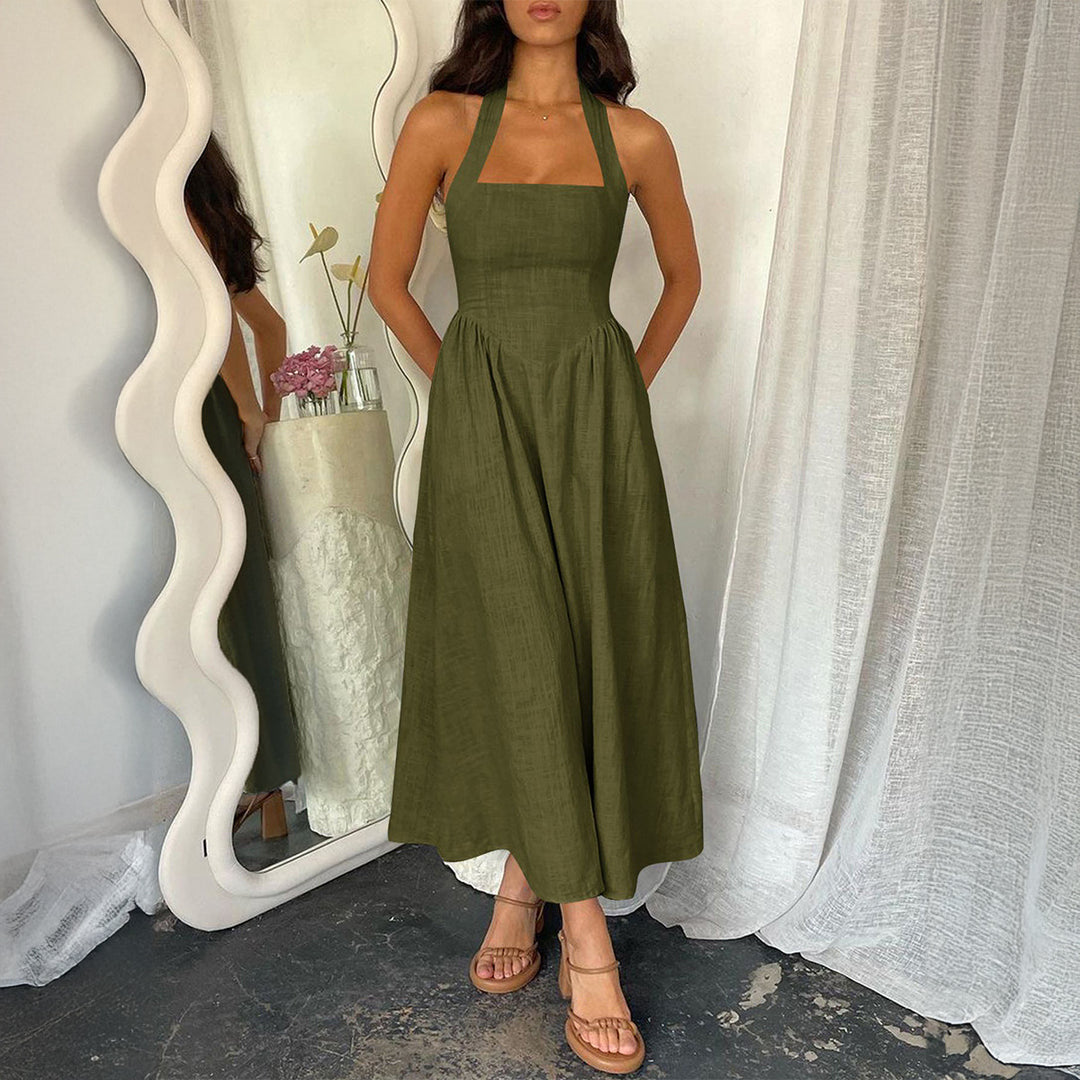 Damen Maxikleid mit sommerlichem Schnitt und süßen Spaghettiträgern EB