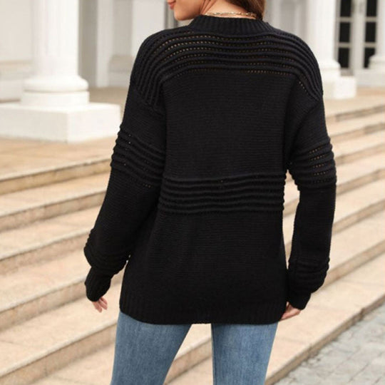 EB | Strickpullover mit Modernen Ausschnitten Acryl Komfortabel und Stilvoll