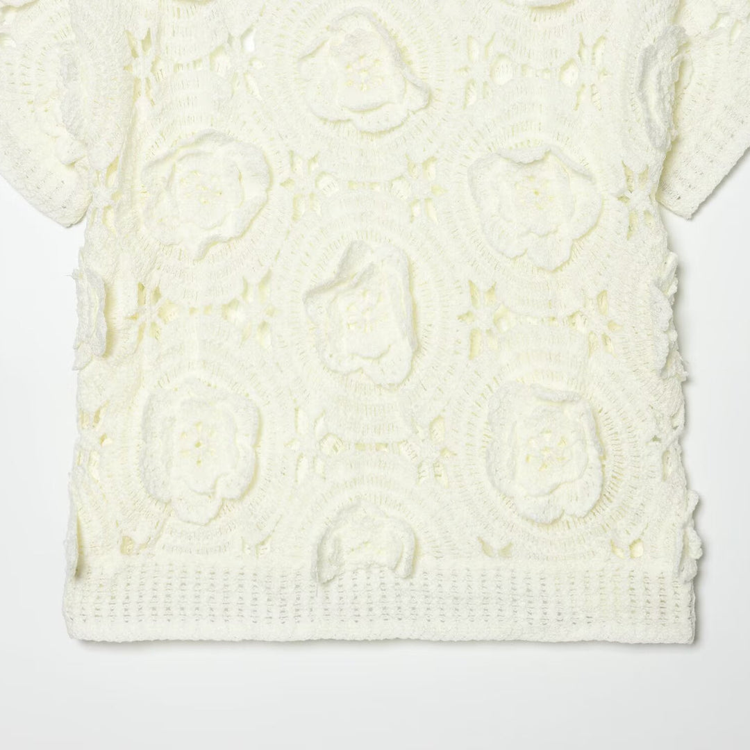 Damen Strickoberteil mit floralem Strukturmuster EB