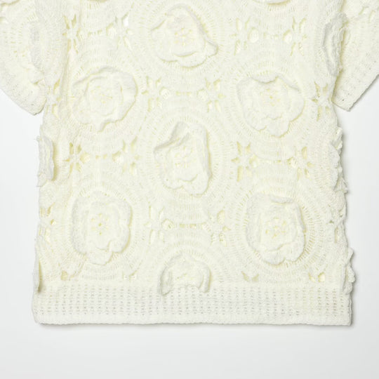 Damen Strickoberteil mit floralem Strukturmuster EB