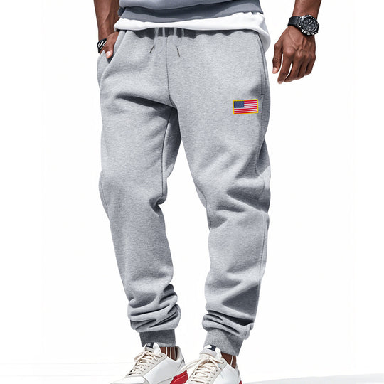 Herren Sportliche Sweathose mit elastischem Bund und Flaggenmotiv EB