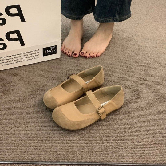 Damen komfortable Ballerinas mit modischem Riemchen und weichem Innenfutter EB