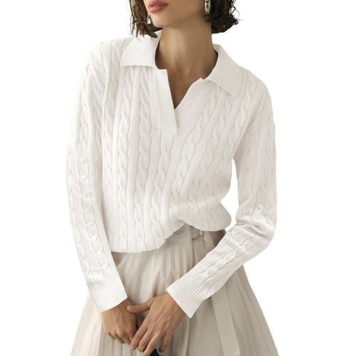 Damen Poloshirt mit Strickmuster und kontrastierenden Akzenten EB