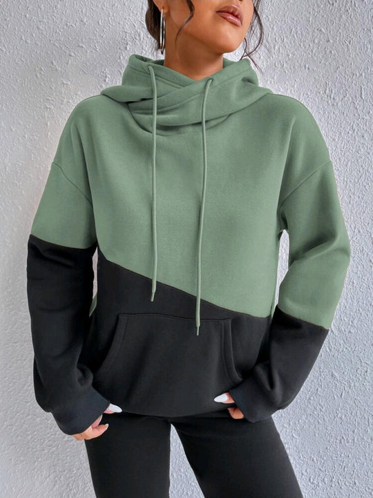 Damen Hoodie mit hochgeschlossenem Kragen EB