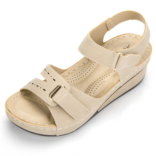 Damen Komfortable Wedge-Sandalen mit verstellbarem Riemen EB