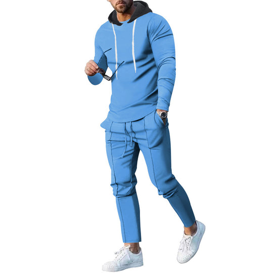 Herren modisches Hoodie mit sportlicher Passform und kontrastierenden Details EB