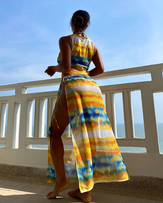 Damen Maxikleid mit trendigem Wickeldesign EB