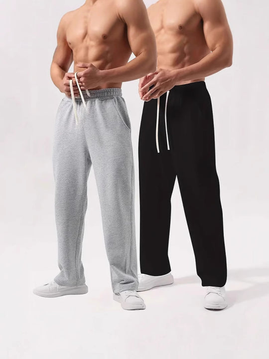 Herren nan locker sitzende Jogginghose aus Baumwollmischung mit elastischem Bund und Seitentaschen EB