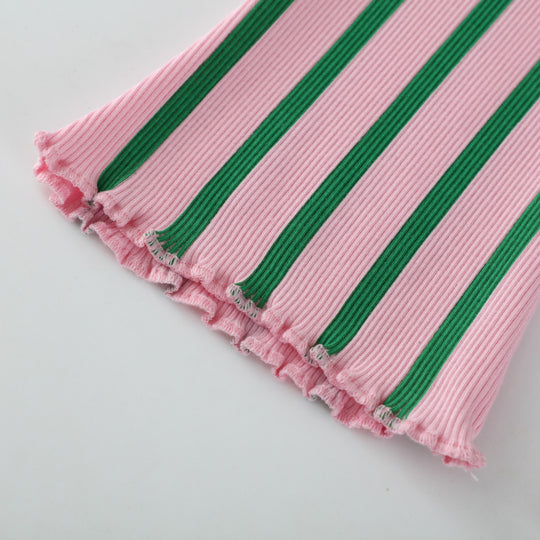 Damen Schlaghosen mit buntem Streifenmuster EB