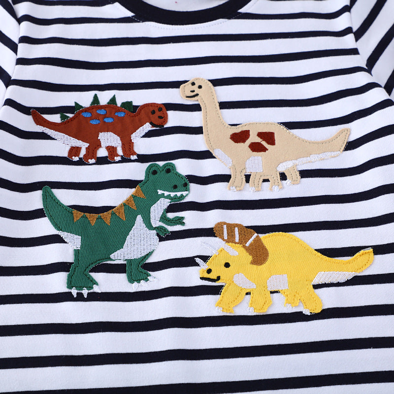 Jungen T-Shirt mit bunten Dinosaurier-Applikationen EB