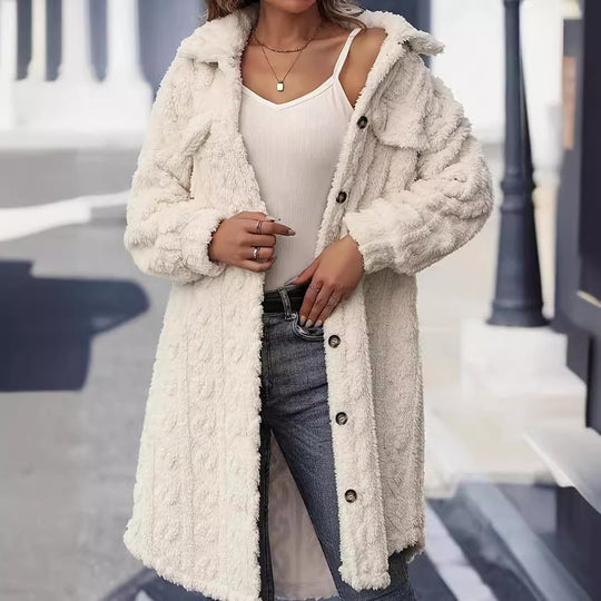 Damen Kuscheljacke mit hochwertigem Strukturdesign und praktischen Taschen EB