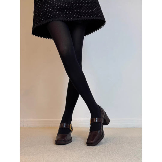 Damen Elegante Mary Jane Pumps mit komfortablem Blockabsatz und dekorativem Schnallenakzent EB