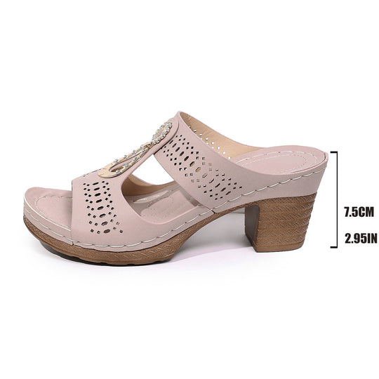 Damen Komfortable Sandaletten mit elegantem Absatz EB
