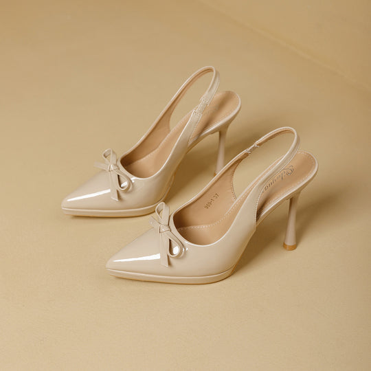 Damen elegante Slingback-Pumps mit dekorativem Schleifendetail EB