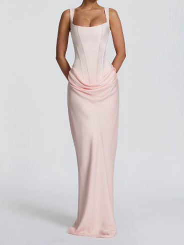 Damen elegantes Abendkleid mit raffinierten Drappierungen EB