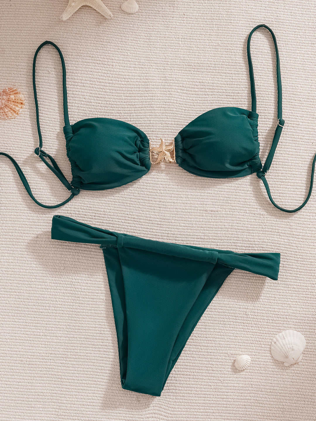 Damen Push-Up Bikini mit glamourösem Gold-Detail EB