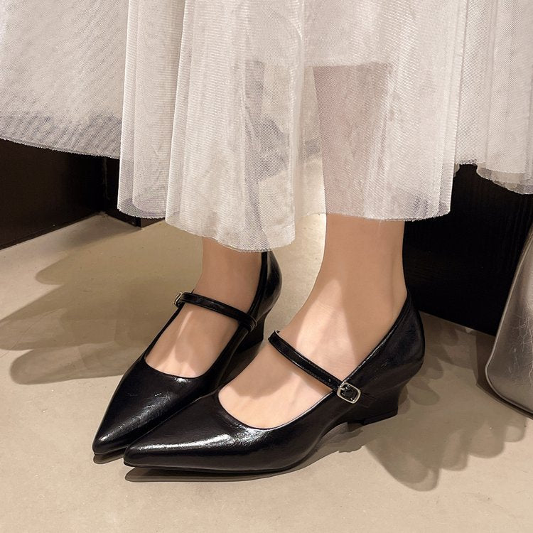 Damen elegante Mary Jane Pumps mit schickem Absatz EB