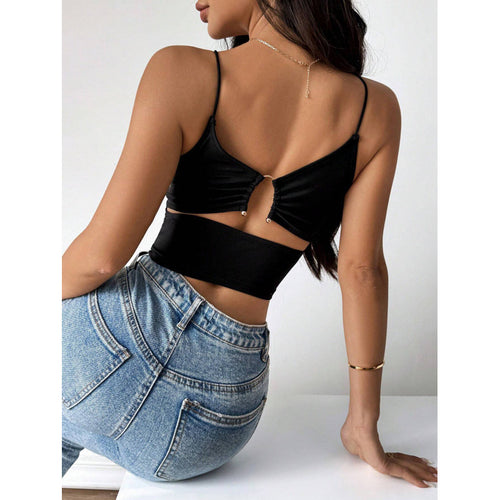 Damen Figurbetontes Spaghetti-Top mit leichtem Stretch EB