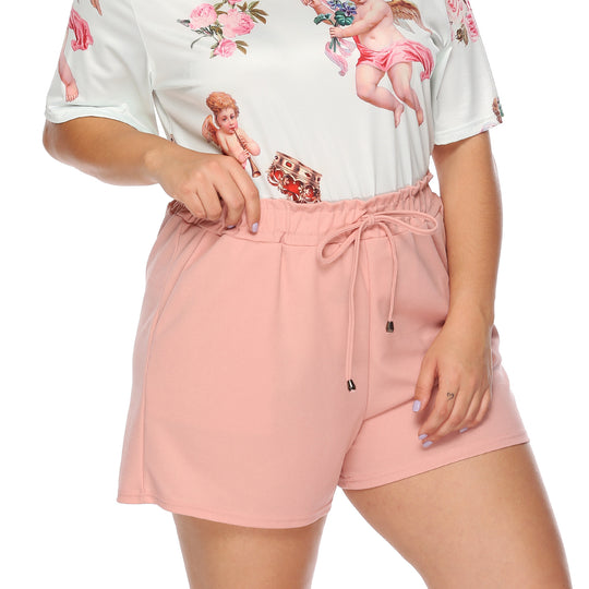 Damen lässiges Oberteil mit einzigartigem Engel-Druck und bequemen Shorts EB