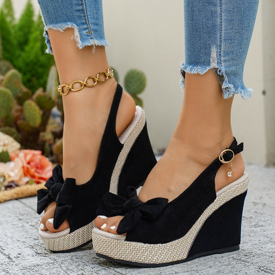 Damen Wedge-Pumps mit Schleifen Detail EB