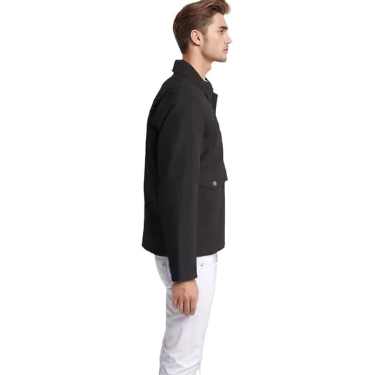 Herren robuste Baumwolljacke mit wärmemantellähnlichem Kragen EB