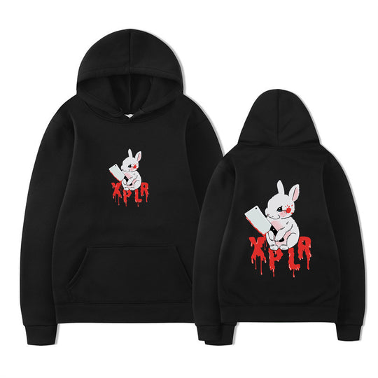 Damen Kapuzensweater mit auffälligem Cartoon-Motiv und bequemer Passform EB