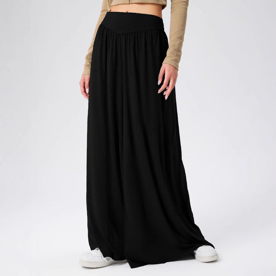 Damen weite Jersey-Hose mit hohem Bund EB