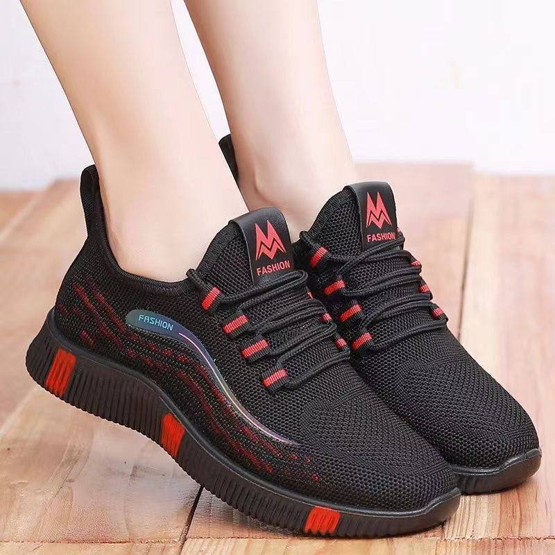 Damen Sportliche Sneaker mit atmungsaktivem Obermaterial und rutschfester Sohle EB