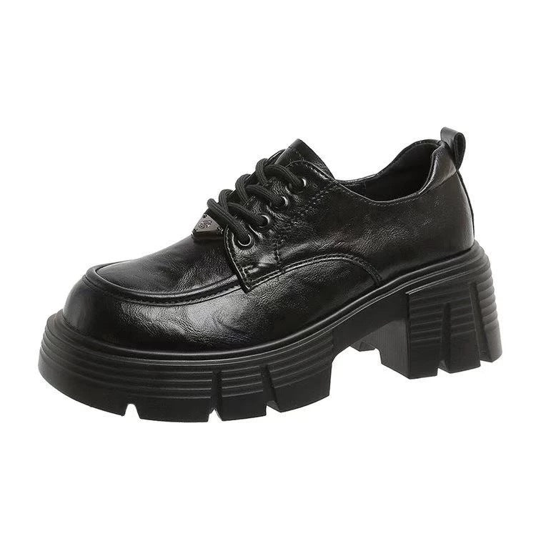 Damen modische Plateau-Schnürschuhe mit robustem Profil EB