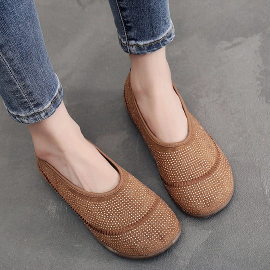 Damen bequeme Slip-On Schuhe mit atmungsaktivem Gewebe EB