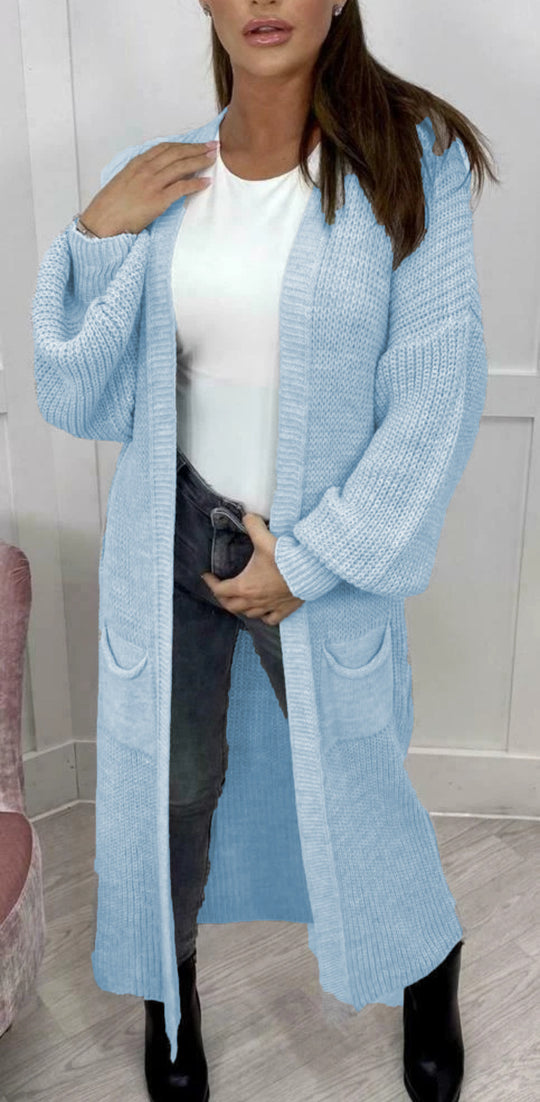 Damen Strickmantel mit tiefen Taschen und modernen Details EB