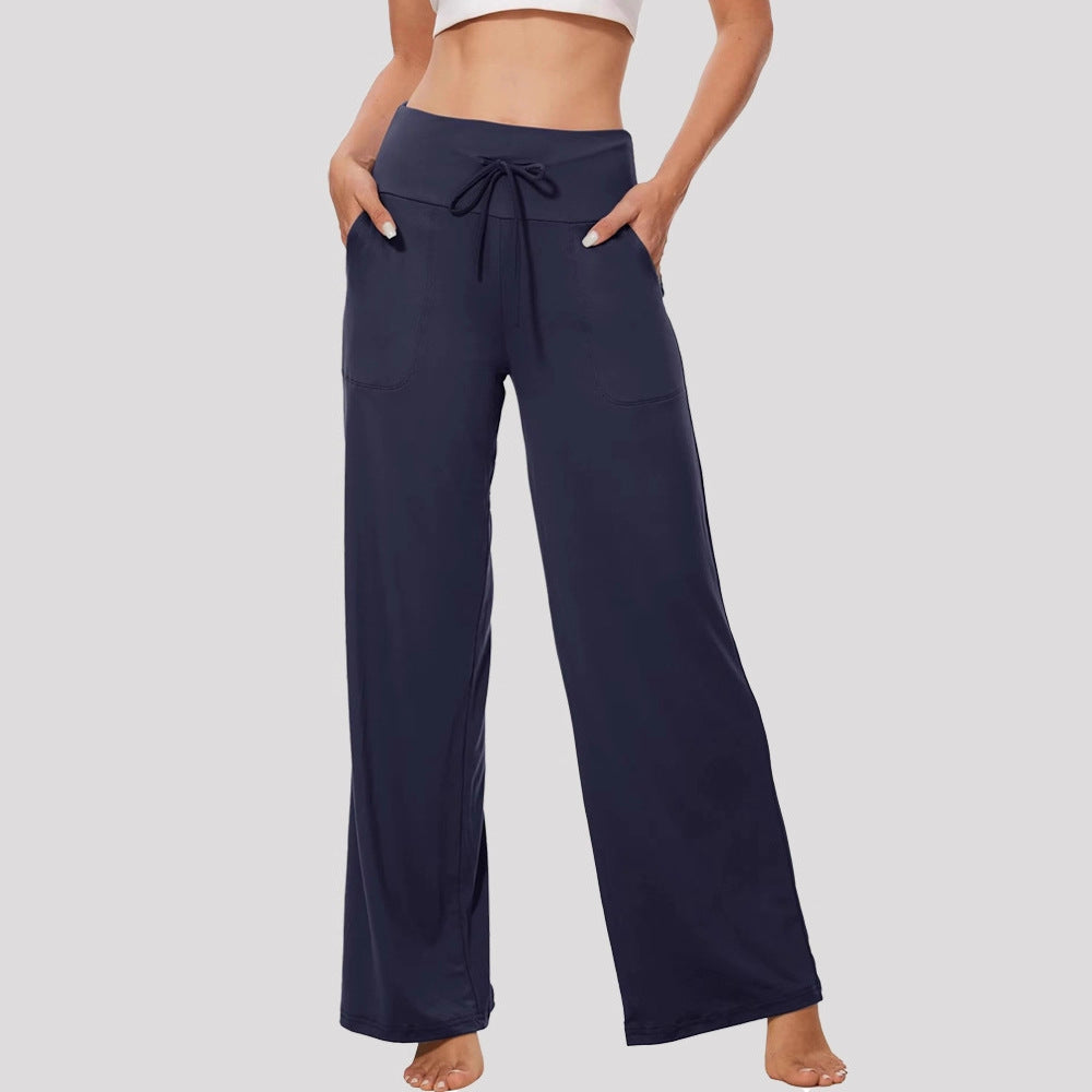 Damen Bequeme Freizeithose mit weitem Schnitt und Kordelzug EB