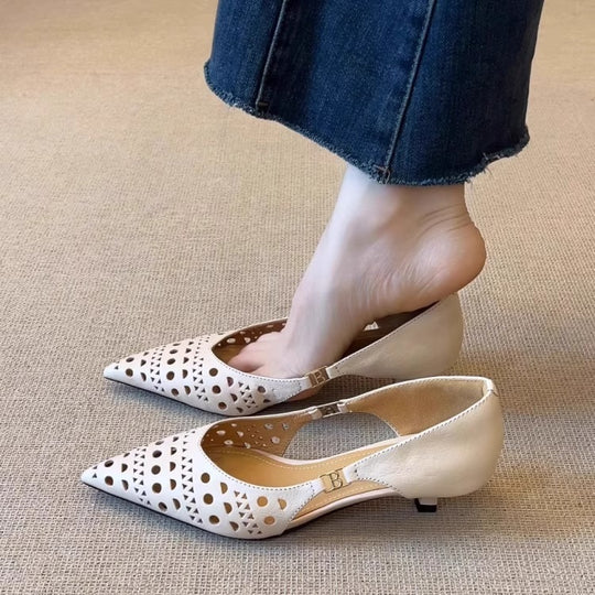 Damen elegante Spangenpumps mit ausgeschnittenem Designelement und komfortabler Sohle EB