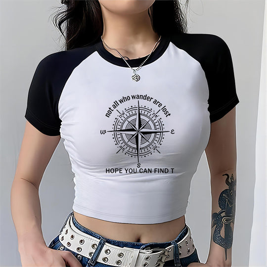 Damen Crop-Top mit motivierendem Schriftzug und lässigem Schnitt EB