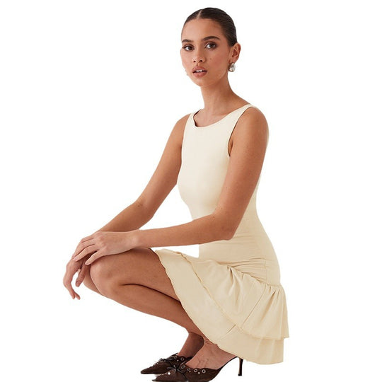 Damen Verspielt Minikleid mit voluminösen Rüschen und schickem Schnitt EB