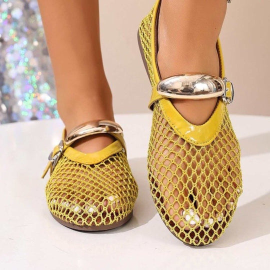 Damen Stilettos mit netzartigem Obermaterial und moderner Schnallenapplikation EB