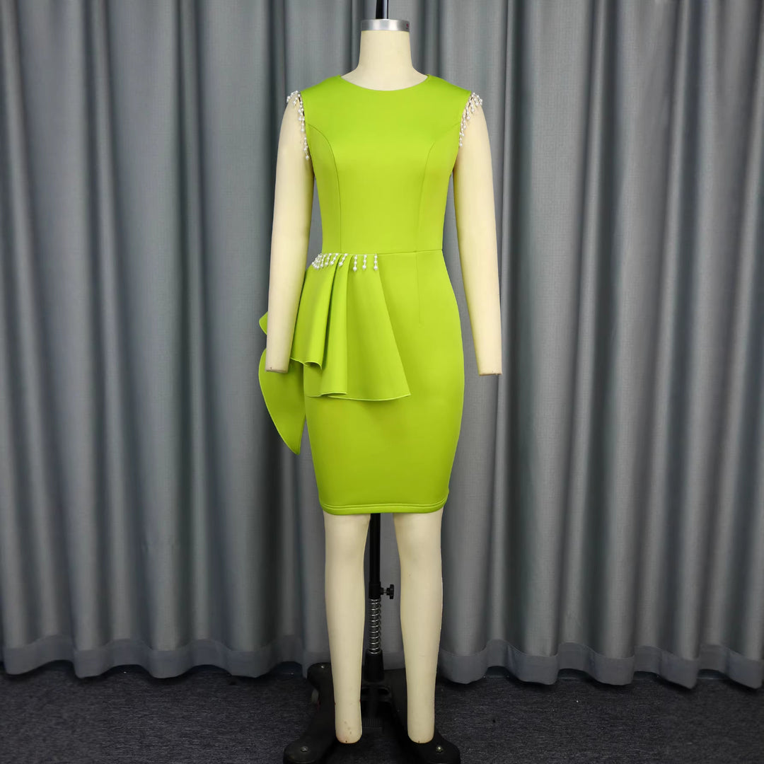 Damen Elegantes Cocktailkleid mit voluminösem Rüschenelement EB