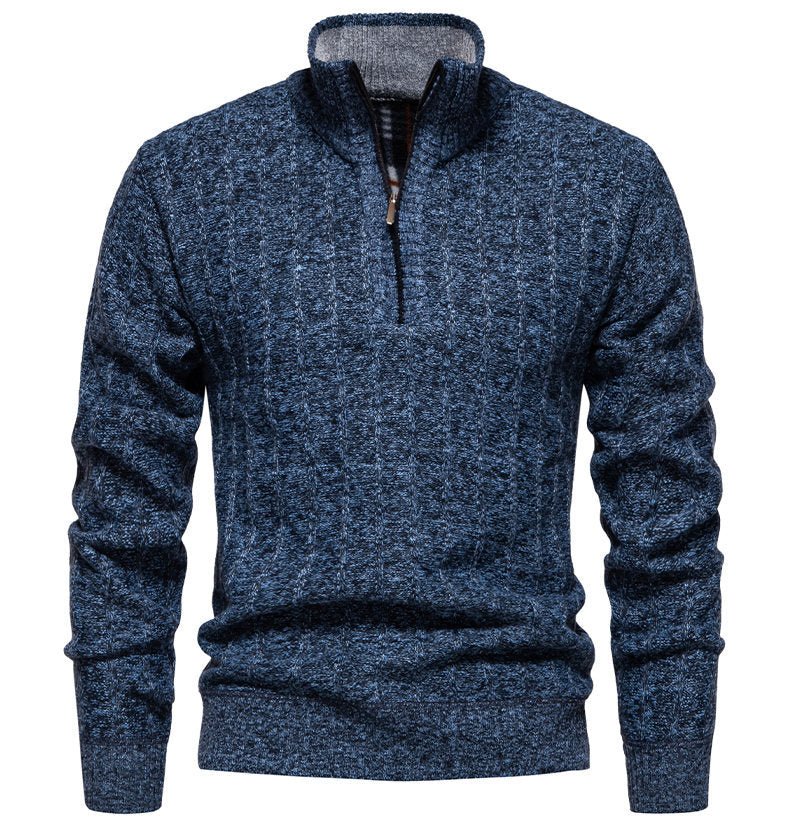 Herren Pullover mit Stehkragen und Zipper EB