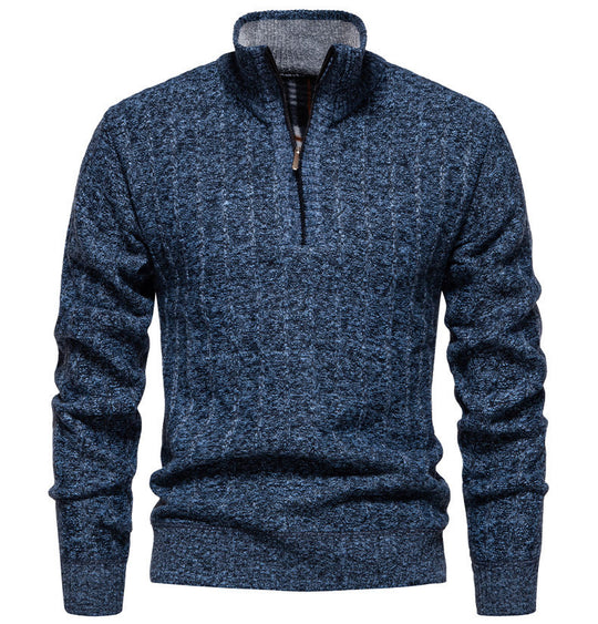 Herren Pullover mit Stehkragen und Zipper EB