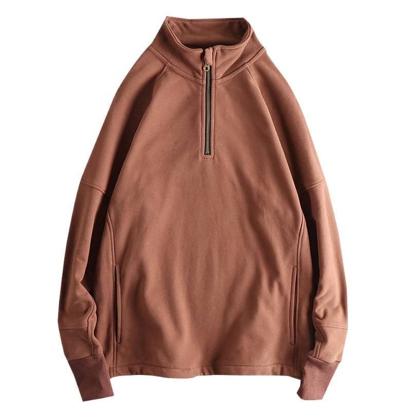 Herren Fleecejacke mit halbem Reißverschluss und seitlichen Eingrifftaschen EB