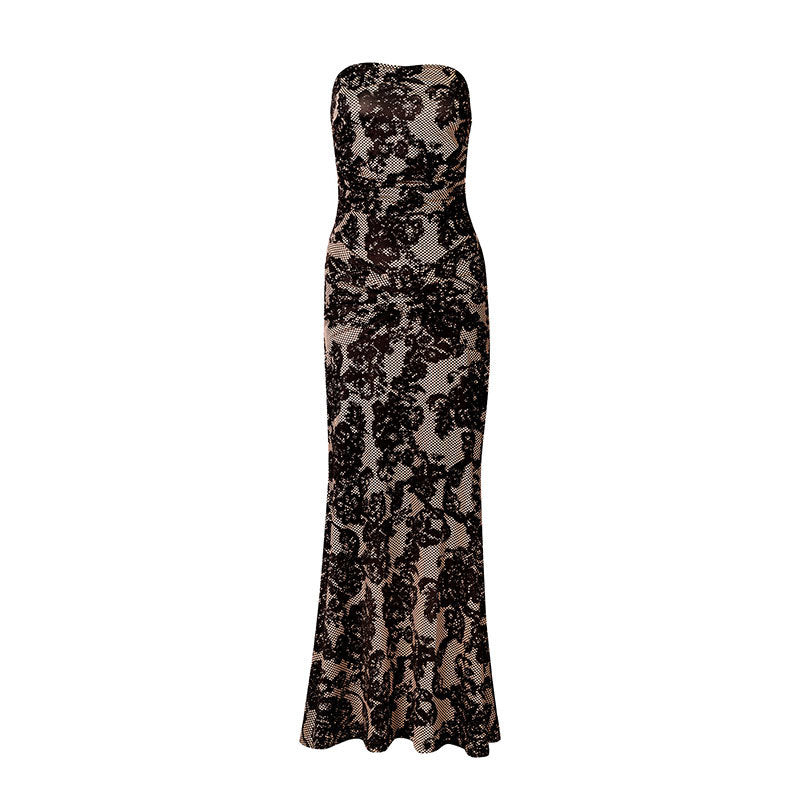 Damen Elegantes Spitzenkleid mit schmalem Schnitt und figurbetonter Silhouette EB