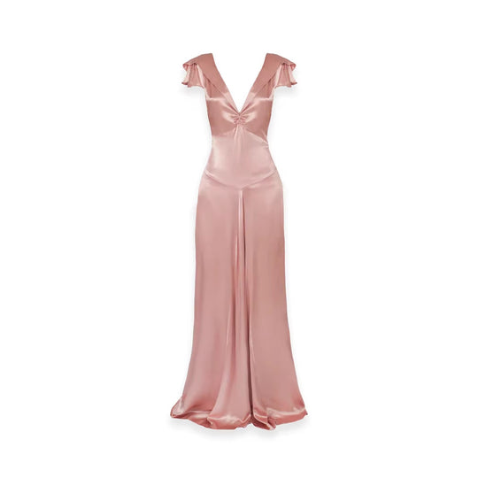 Damen Elegante und fließende Satin-Jumpsuit EB