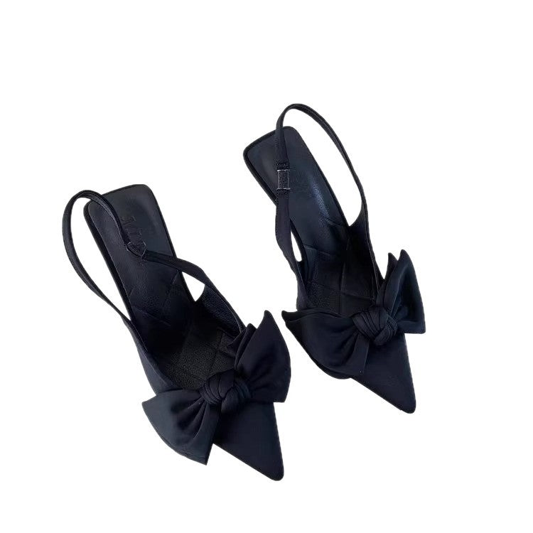 Damen Slingback Pumps mit verspieltem Schleifendesign EB