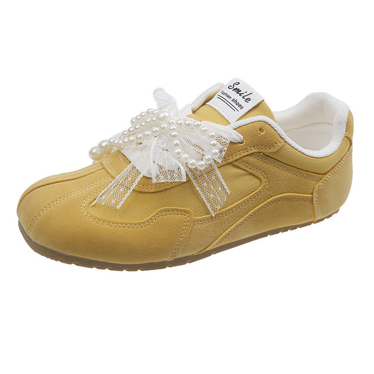 Damen Sportliche Sneakers mit elegantem Schleifendetail EB