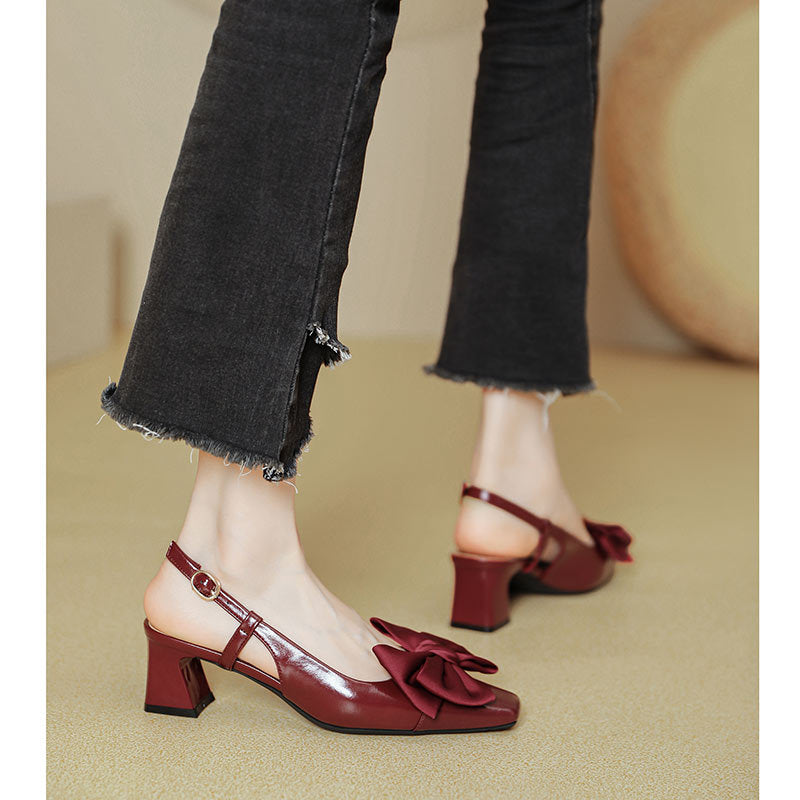 Damen Slingback-Pumps mit Schleife EB