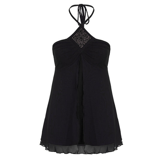 Damen Halteroberteil mit elegantem Spitzendetail EB